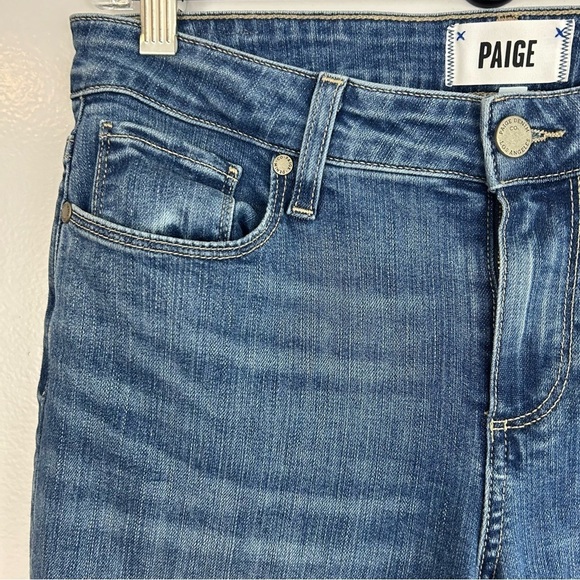 PAIGE Skyline Boot Cut Cropped Blue Denim Jeans Size 28 - Picture 5 of 9